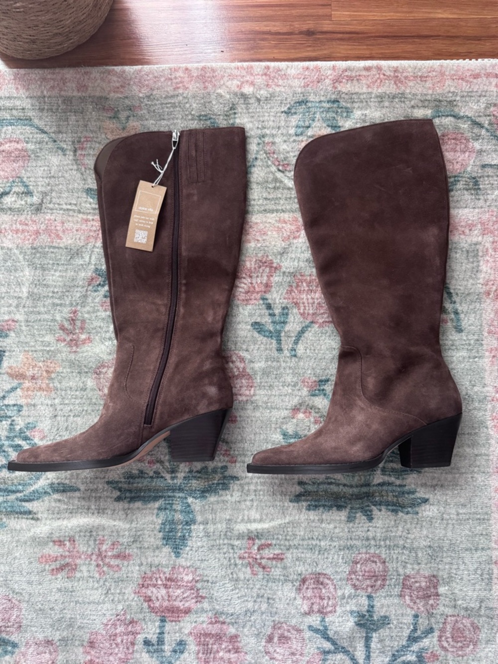 Dolce Vita Raj chocolate Suede Wide-Calf Boot - Picture 2 of 13